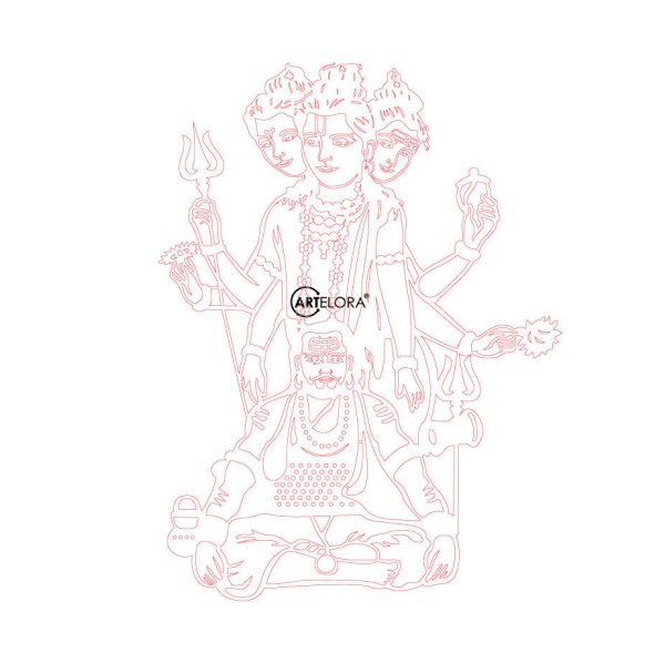 2D Modern Art Aadesh BaBa  & Dattatreya Swamy Laser cutting For Sale