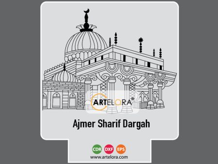 Laser Engraving Ajmer Sharif Dargah Vector (Islamic Design) For Sale